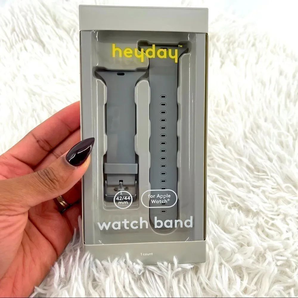 Heyday Apple Watch Light Gray Casual Adjustable Buckle Silicone Band 42/44mm